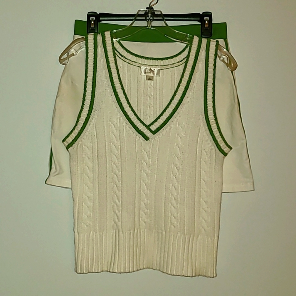 Ann Taylor Loft sweater vest and tennis skirt